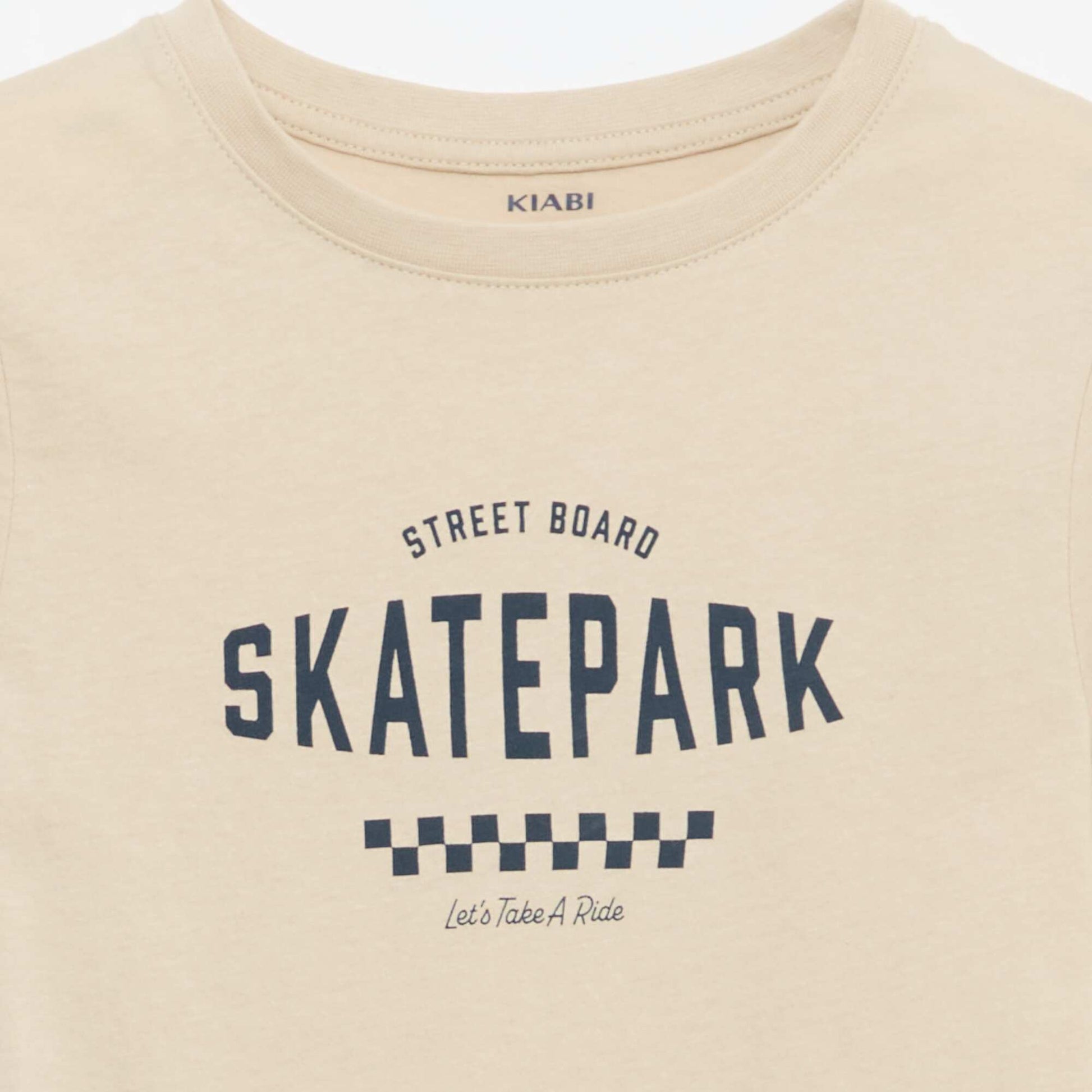 Slogan print t-shirt BEIGE