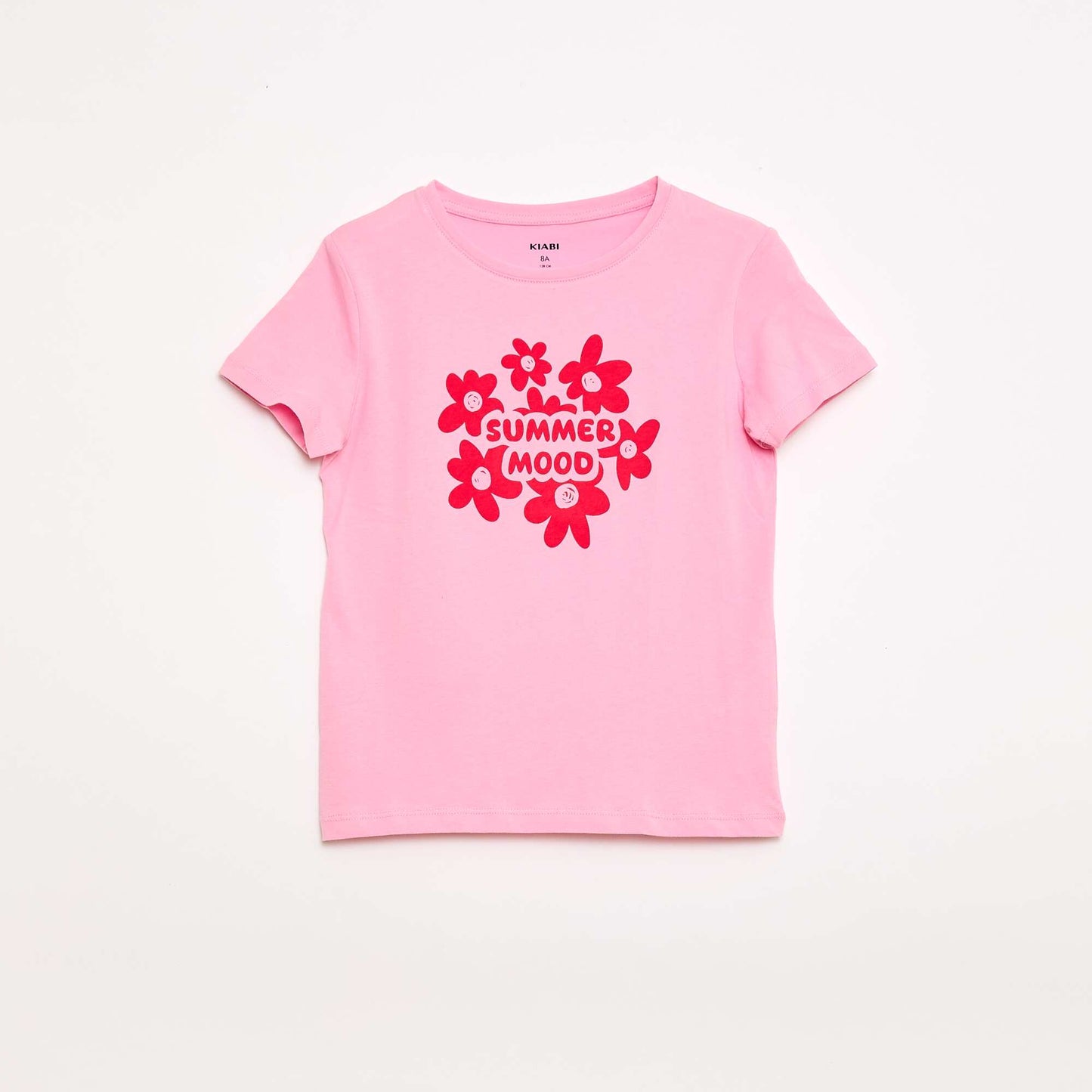 Message print short-sleeved T-shirt PINK