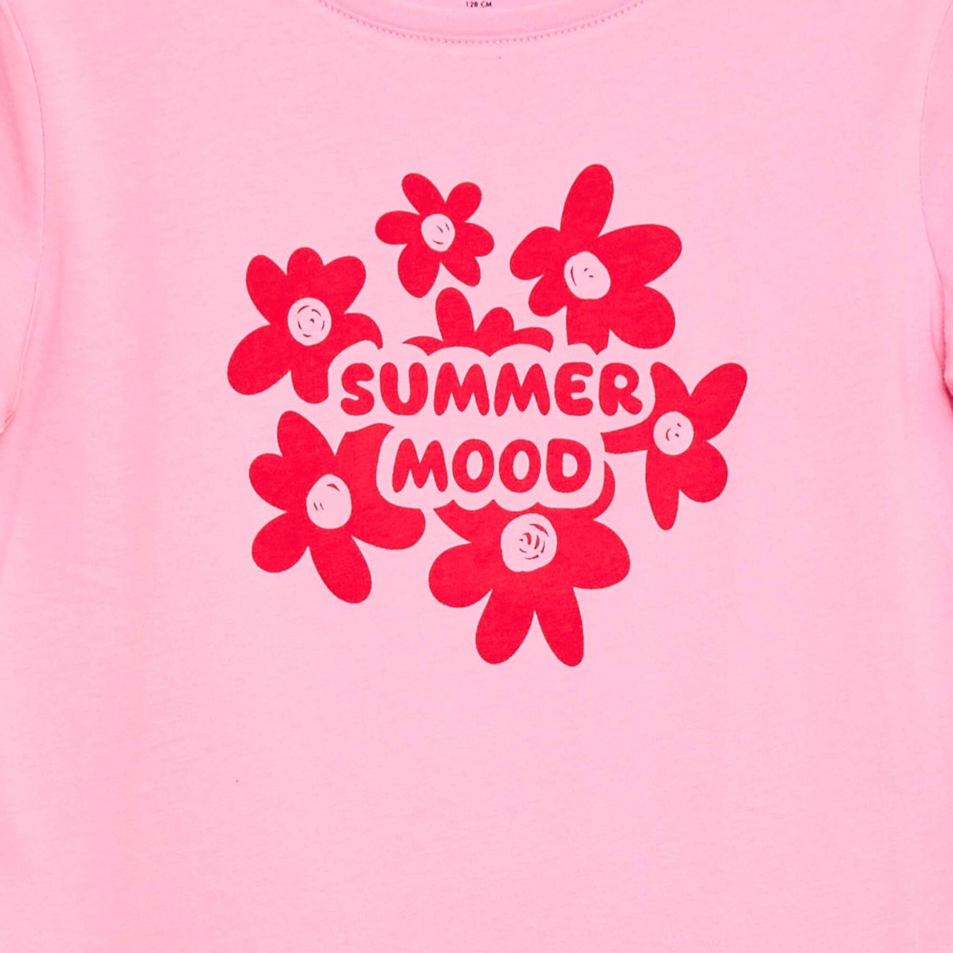 Message print short-sleeved T-shirt PINK