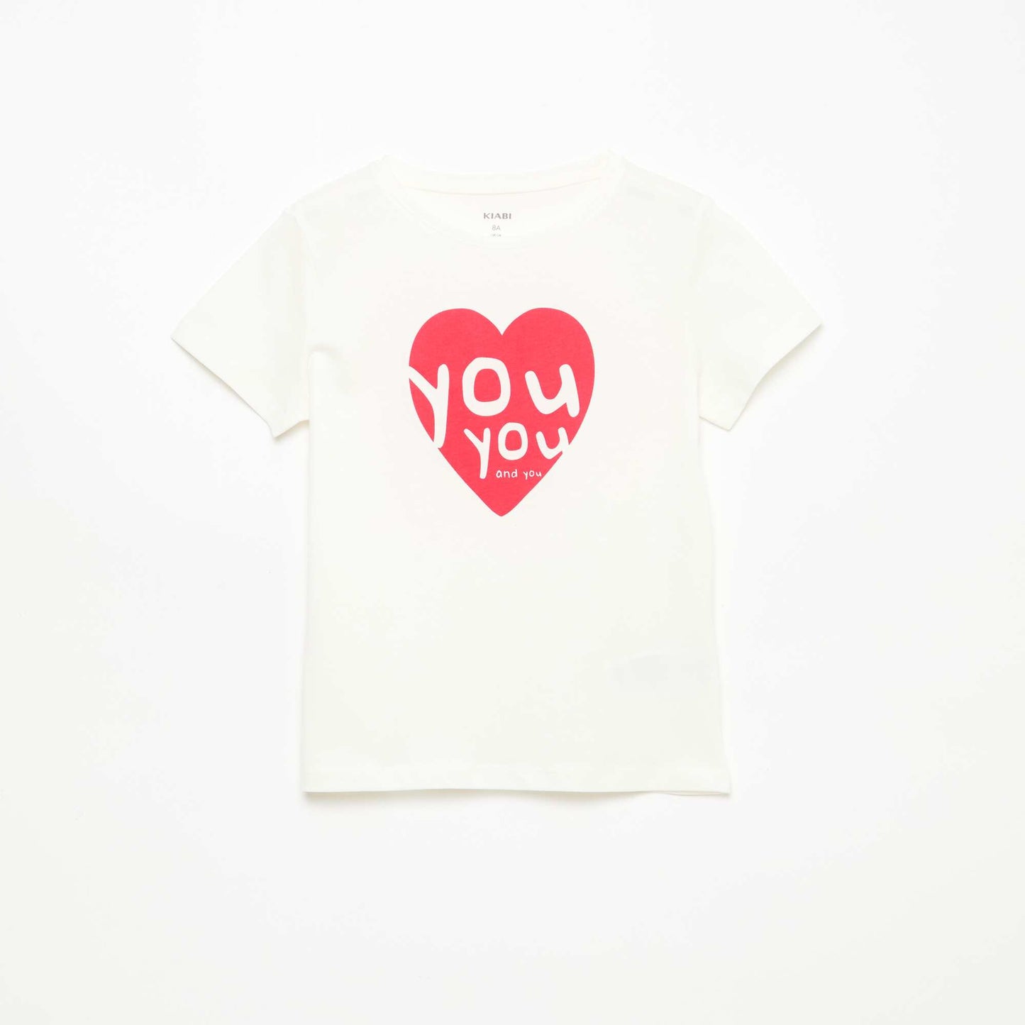 Message print short-sleeved T-shirt WHITE
