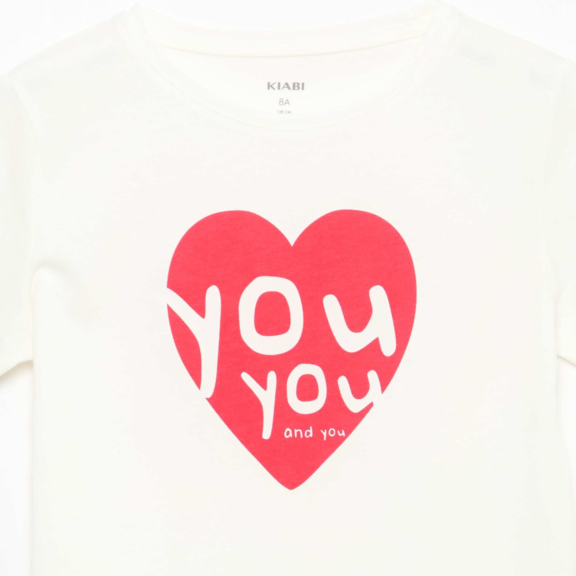 Message print short-sleeved T-shirt WHITE