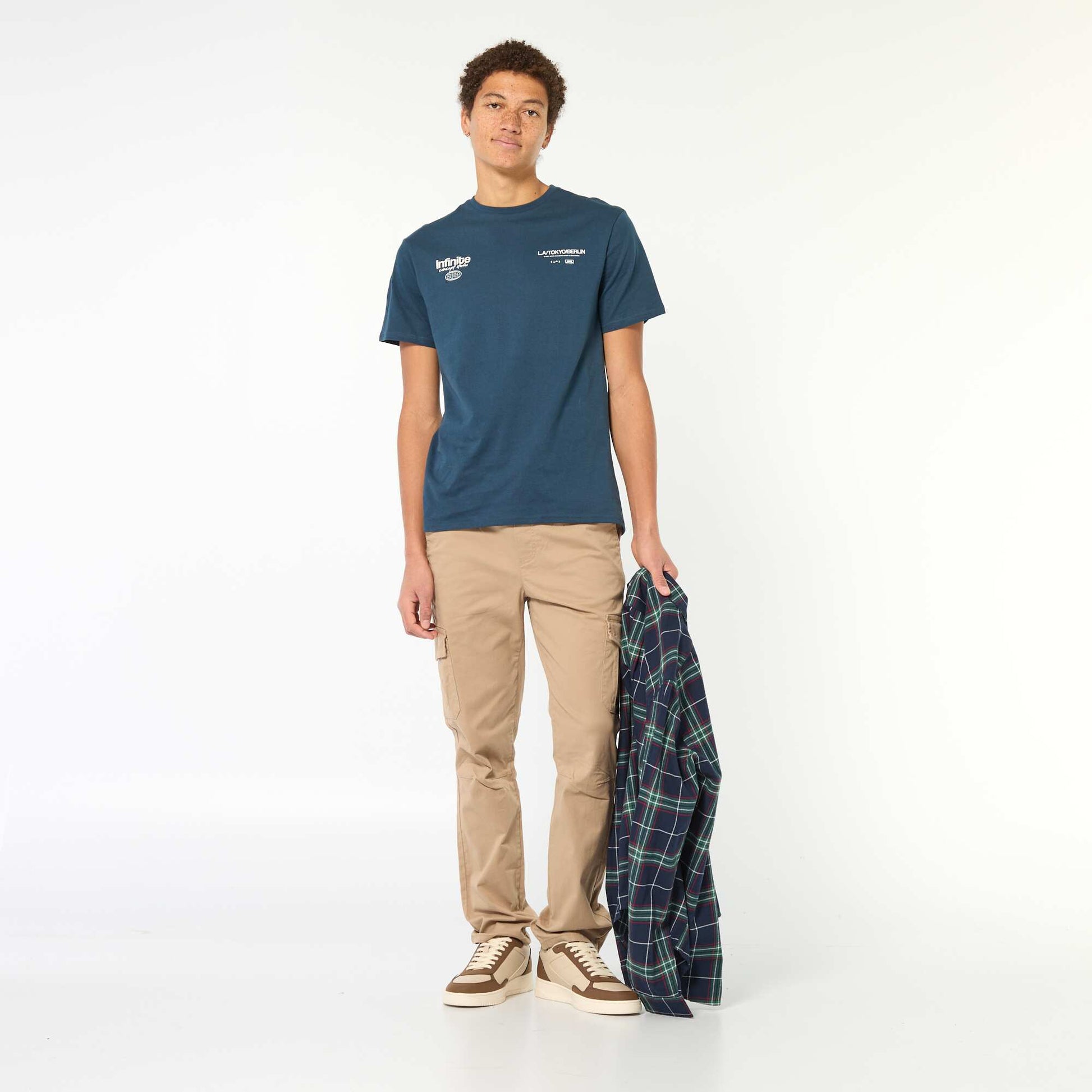 Printed Cotton T-Shirt BLUE