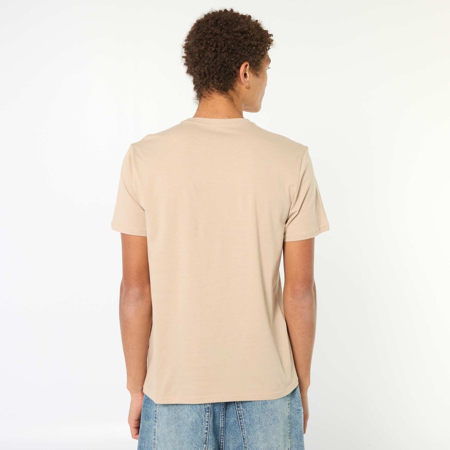 Printed Cotton T-Shirt BEIGE