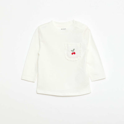 T-shirt with decorative pocket WHITE