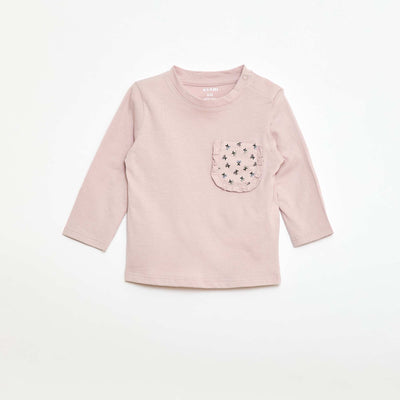 T-shirt with decorative pocket PURPLE