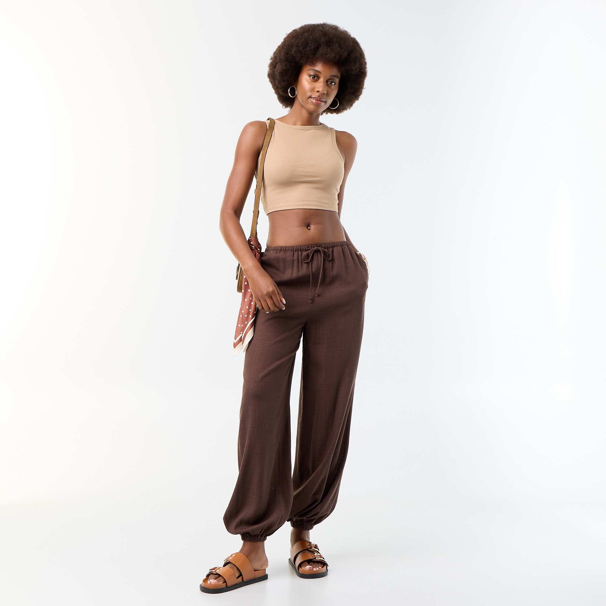 American Armhole Tank Top BEIGE