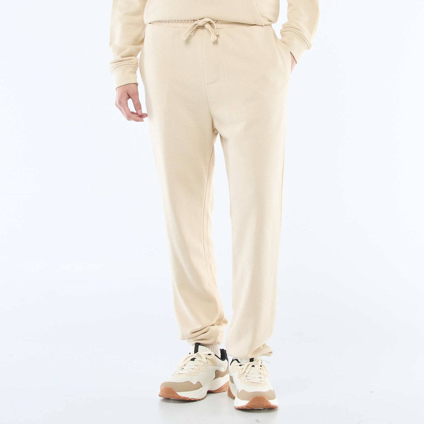 Solid French Terry Joggers BEIGE