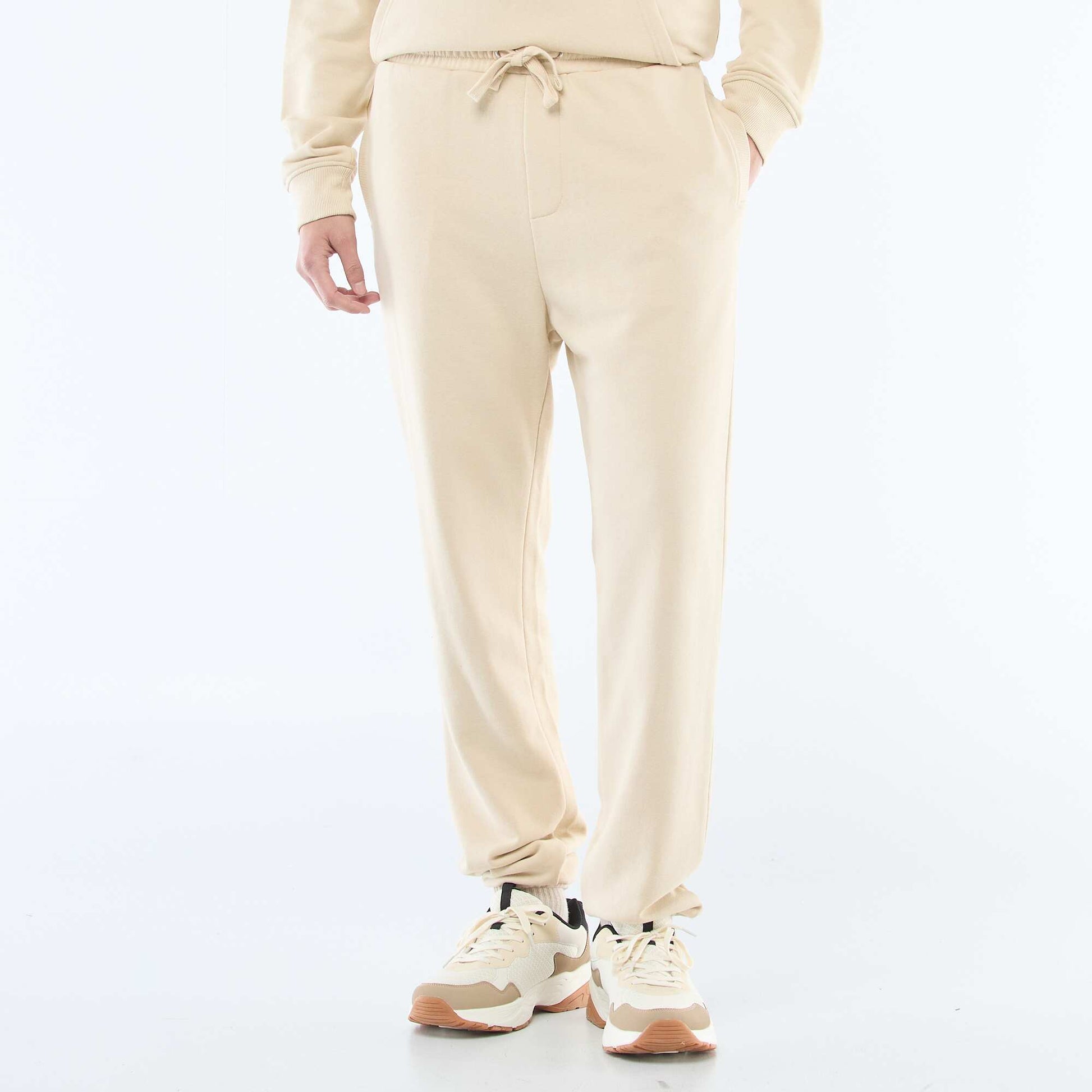 Solid French Terry Joggers BEIGE