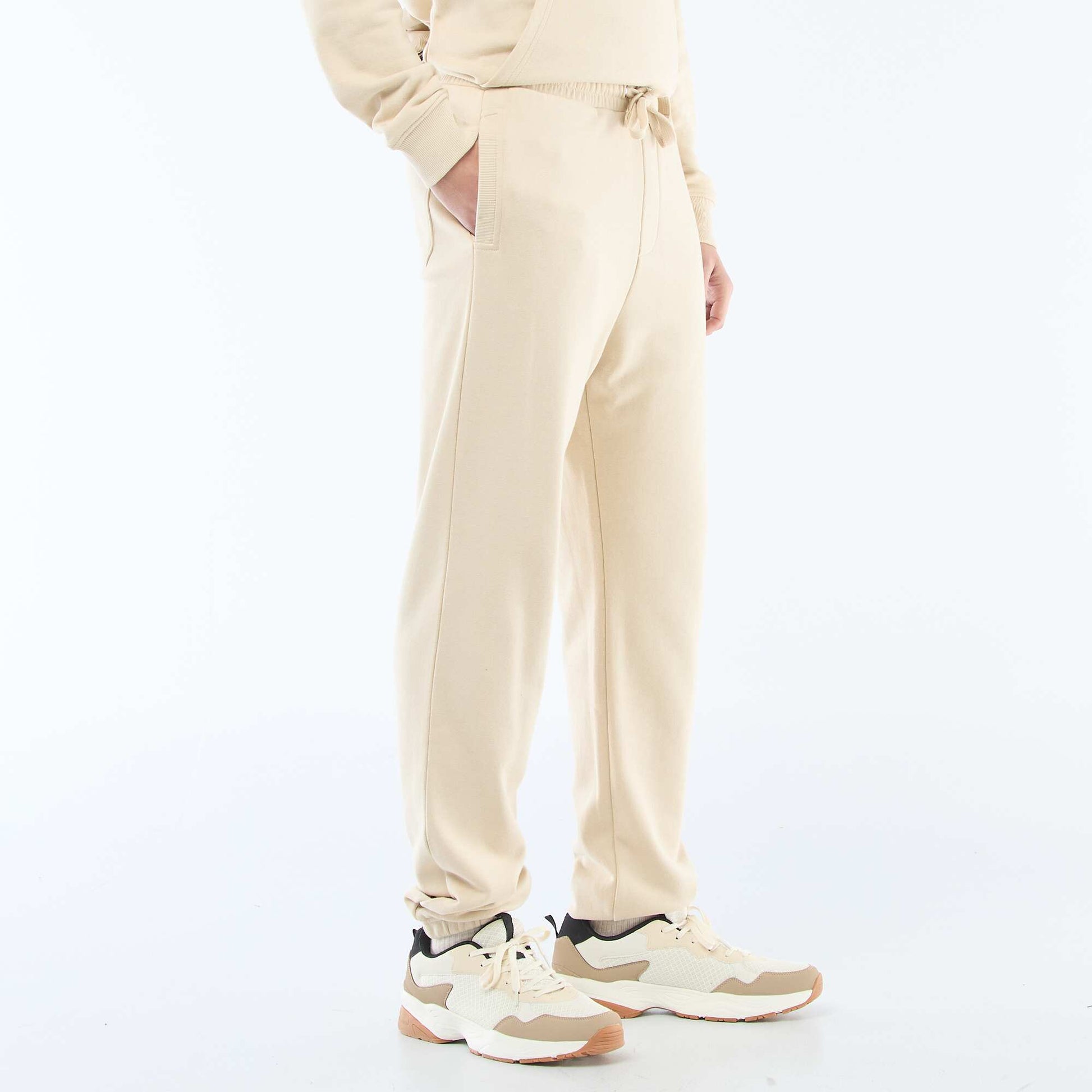 Solid French Terry Joggers BEIGE
