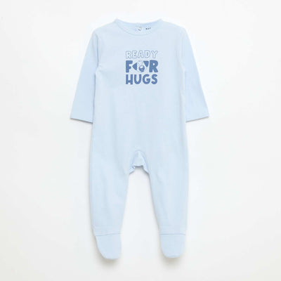 Long-Sleeved Footed Pajamas BLUE