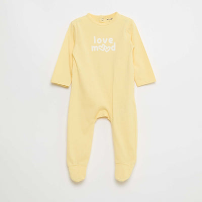 Long-Sleeved Footed Pajamas YELLOW