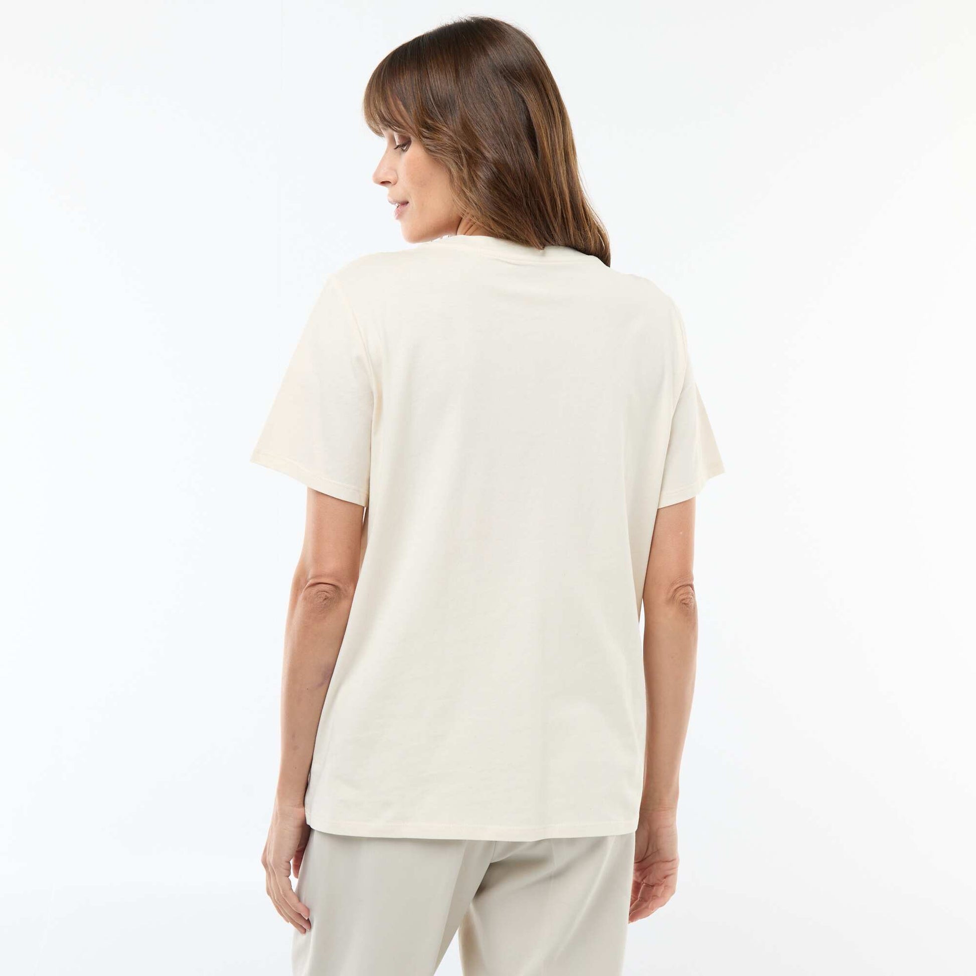 Printed Short-Sleeved Nursing T-Shirt WHITE
