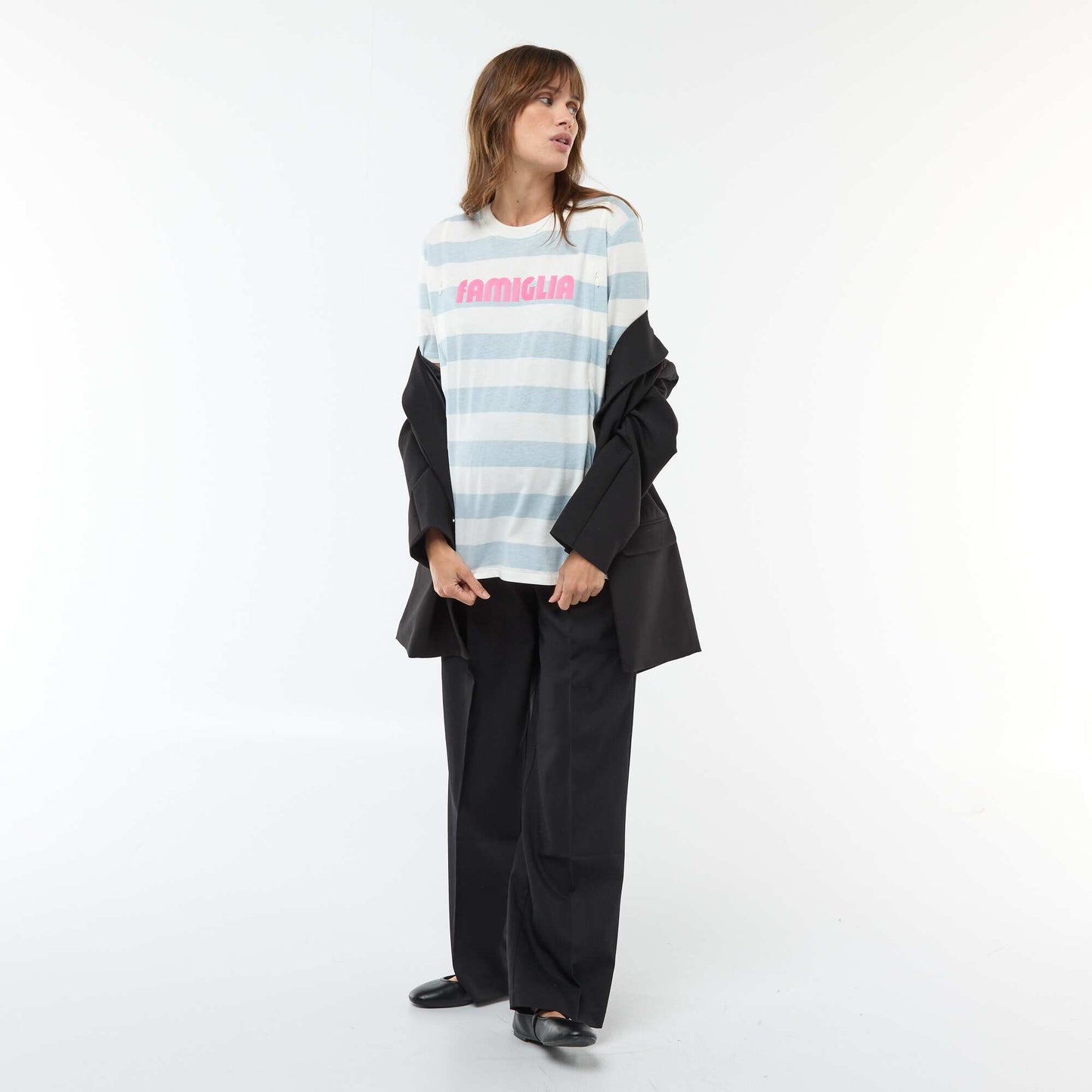 Printed Short-Sleeve Nursing T-Shirt BLUE