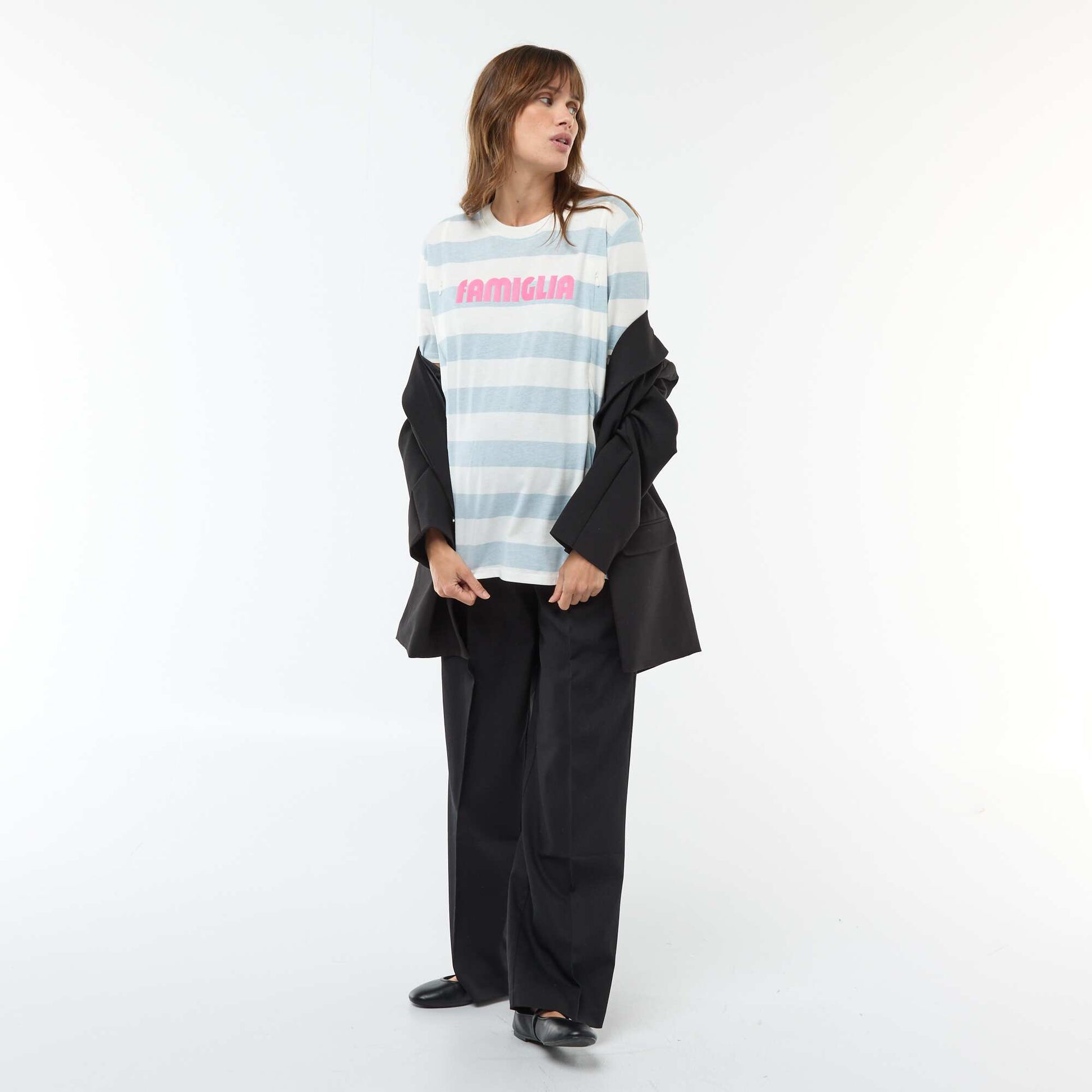 Printed Short-Sleeve Nursing T-Shirt BLUE