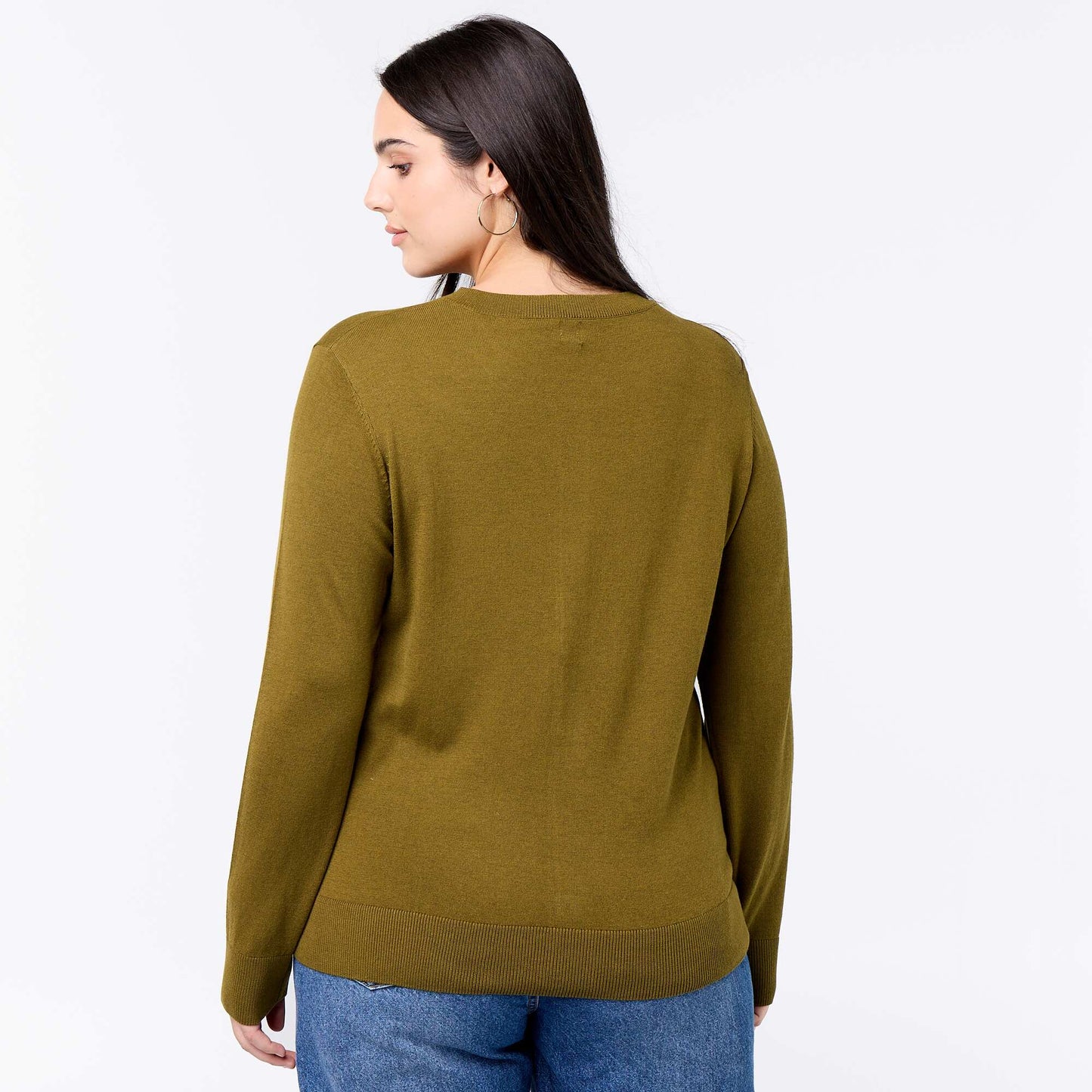 Plain knit cardigan GREEN