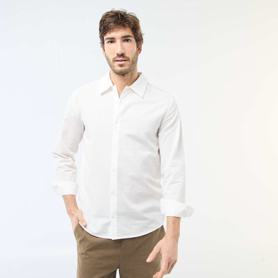 Textured Solid Shirt WHITE
