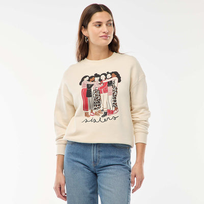 Lightweight French Terry Printed Sweatshirt WHITE