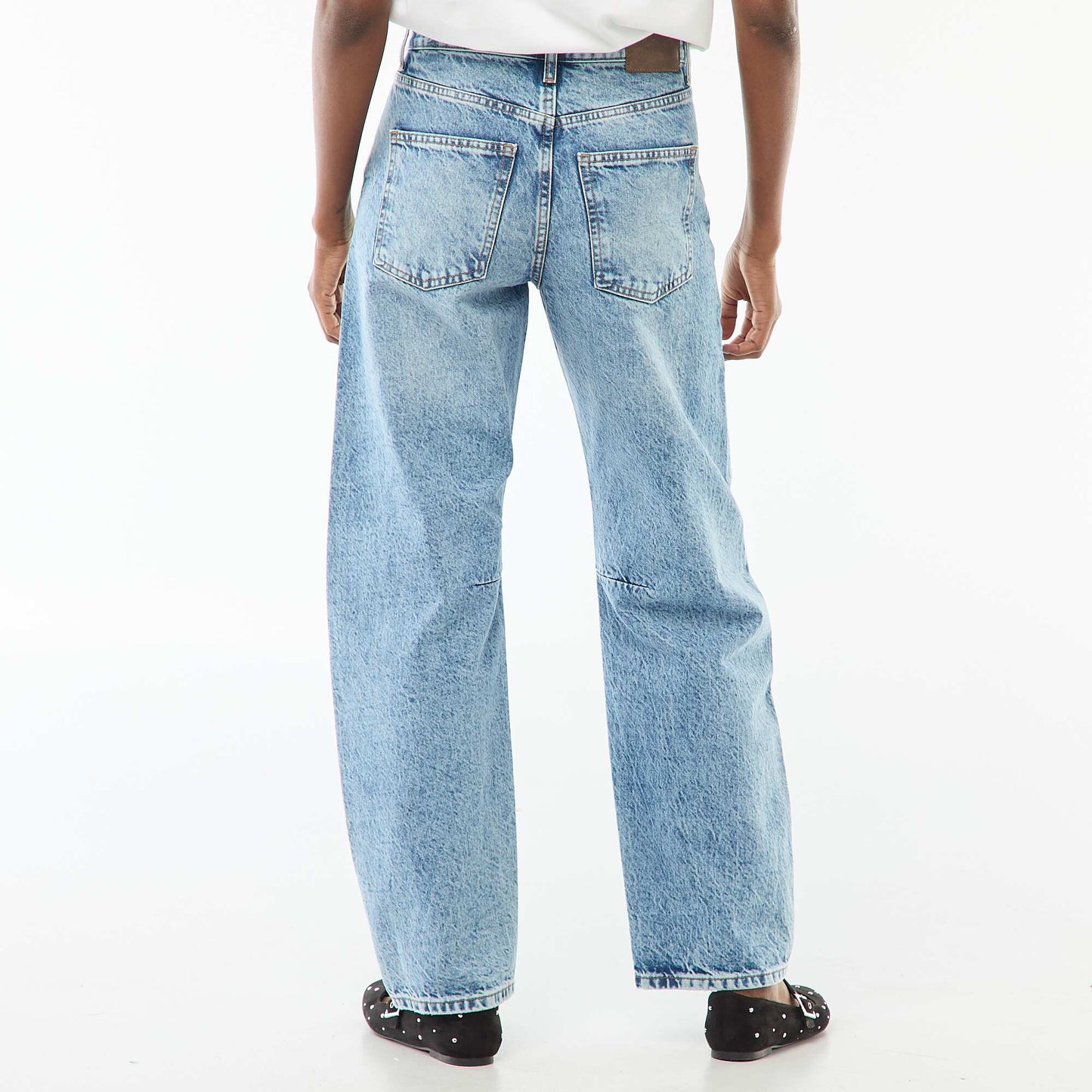 Cotton Denim Balloon Pants BLUE