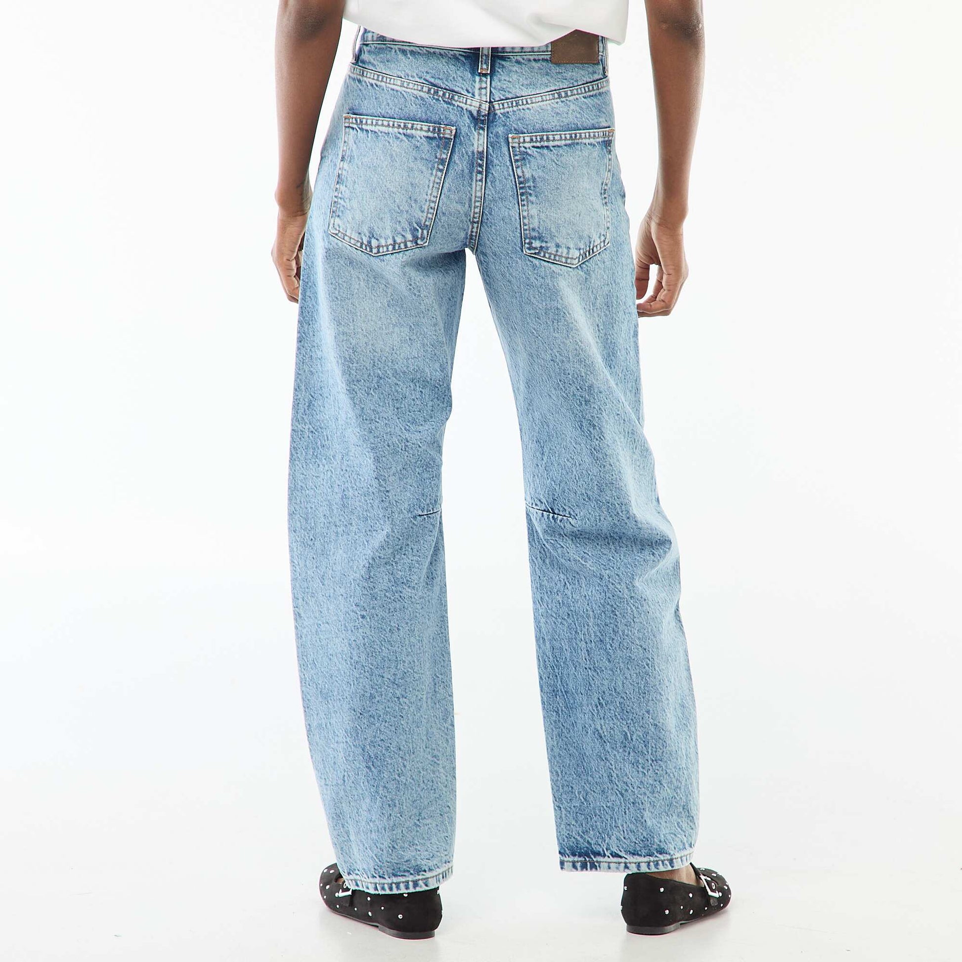 Cotton Denim Balloon Pants BLUE