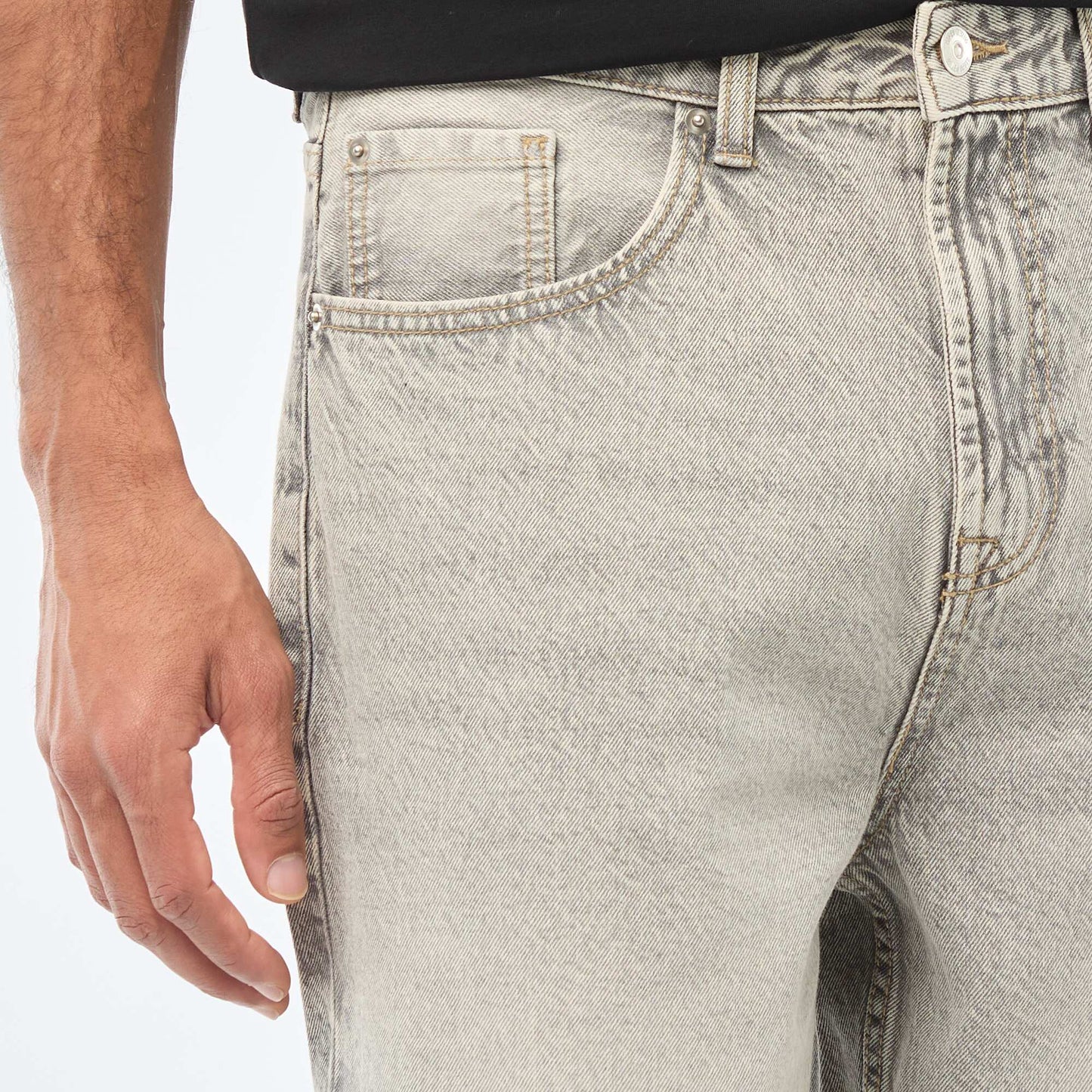Wide Leg / Relaxed Fit 5-Pocket Jeans GREY