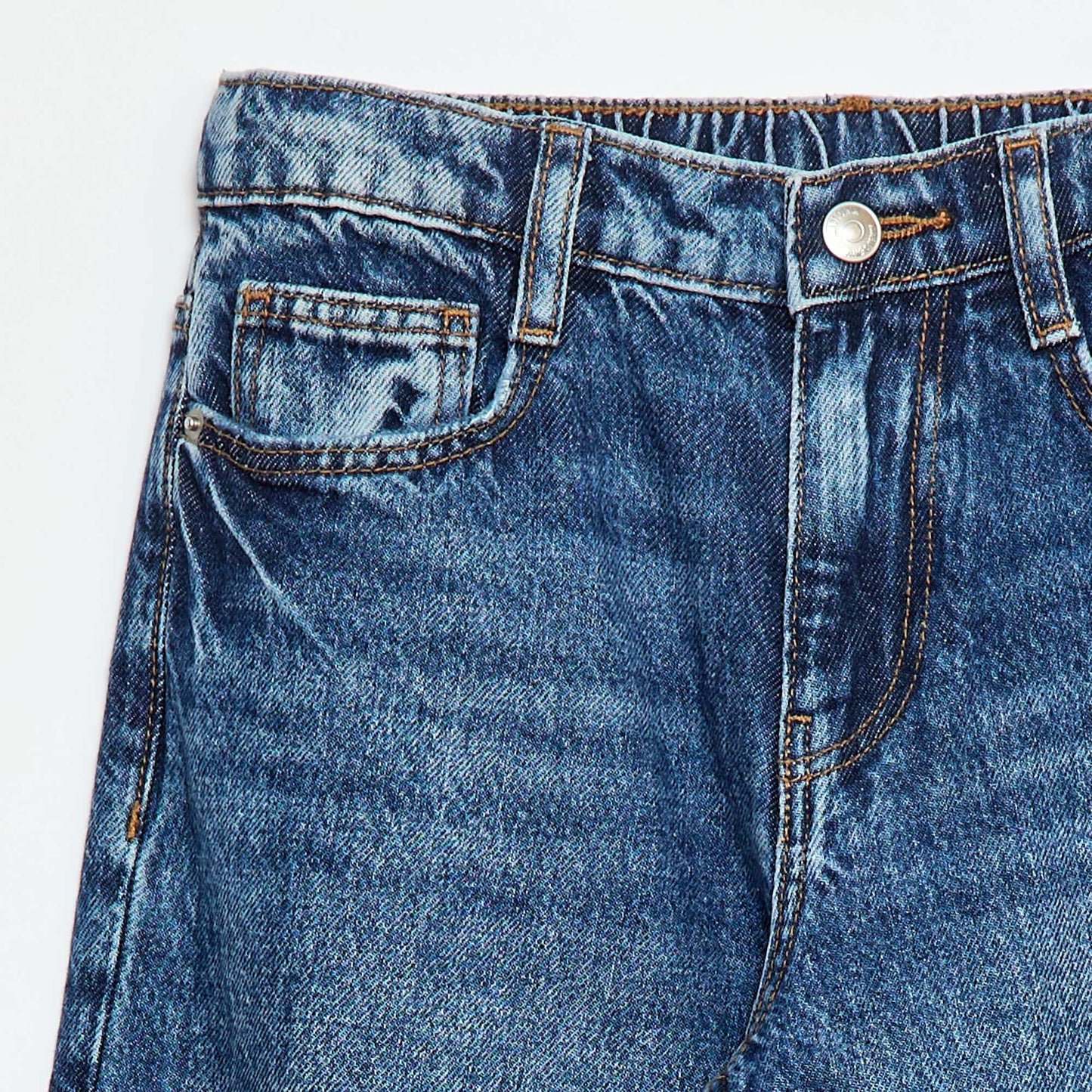Solid Baggy 5-Pocket Jeans BLUE