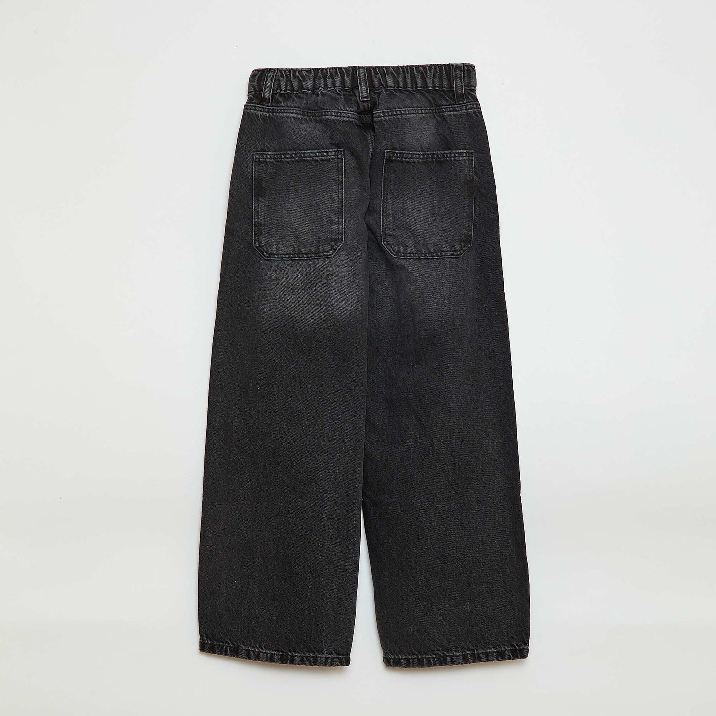 Solid Baggy 5-Pocket Jeans BLACK
