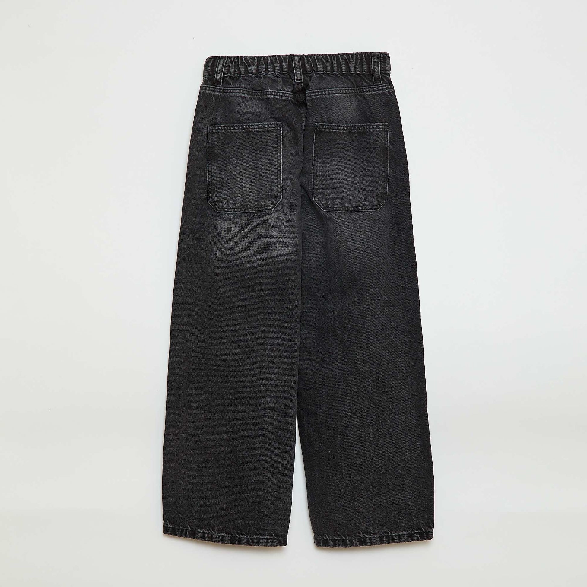 Solid Baggy 5-Pocket Jeans BLACK