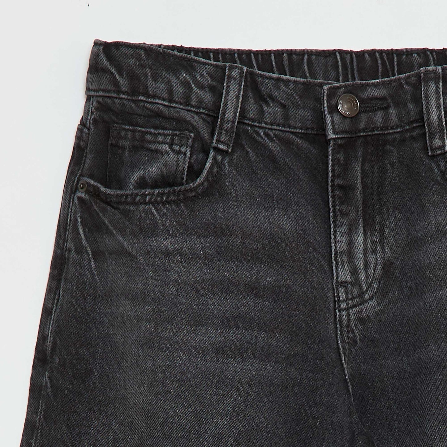 Solid Baggy 5-Pocket Jeans BLACK