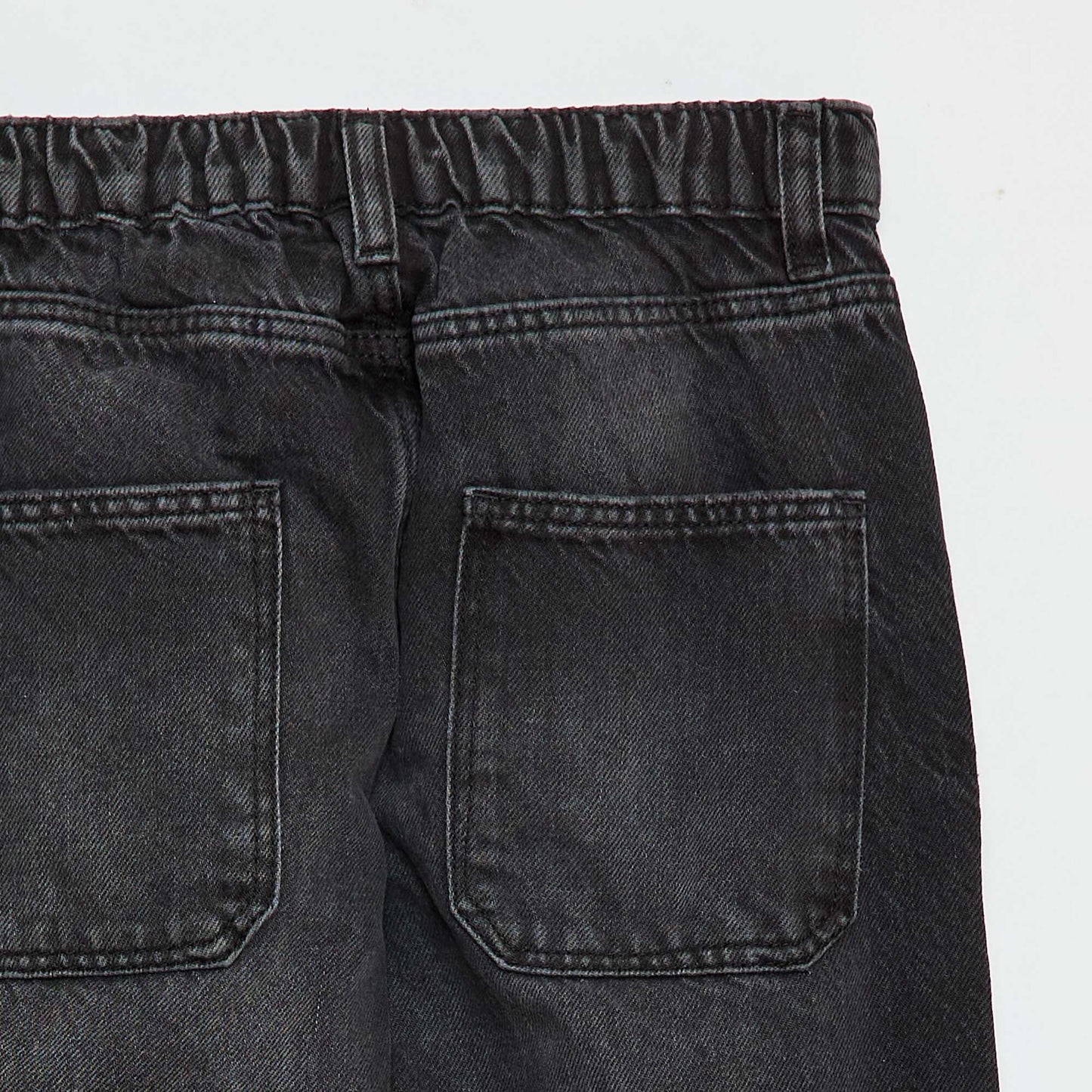 Solid Baggy 5-Pocket Jeans BLACK