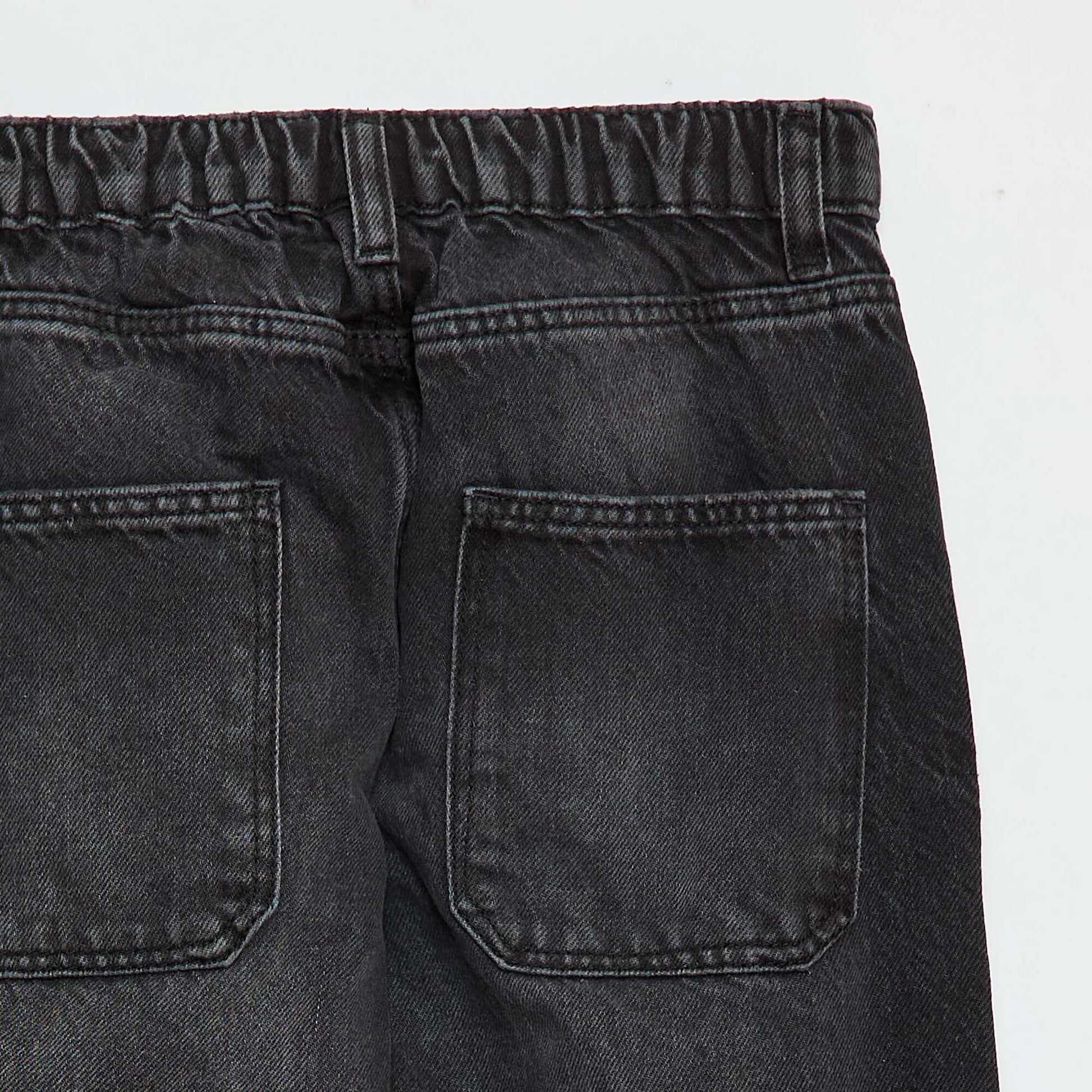 Solid Baggy 5-Pocket Jeans BLACK