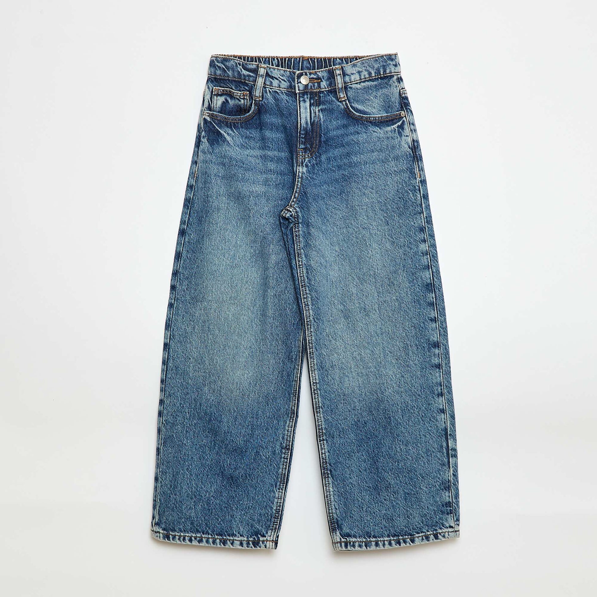Solid Baggy 5-Pocket Jeans BLUE