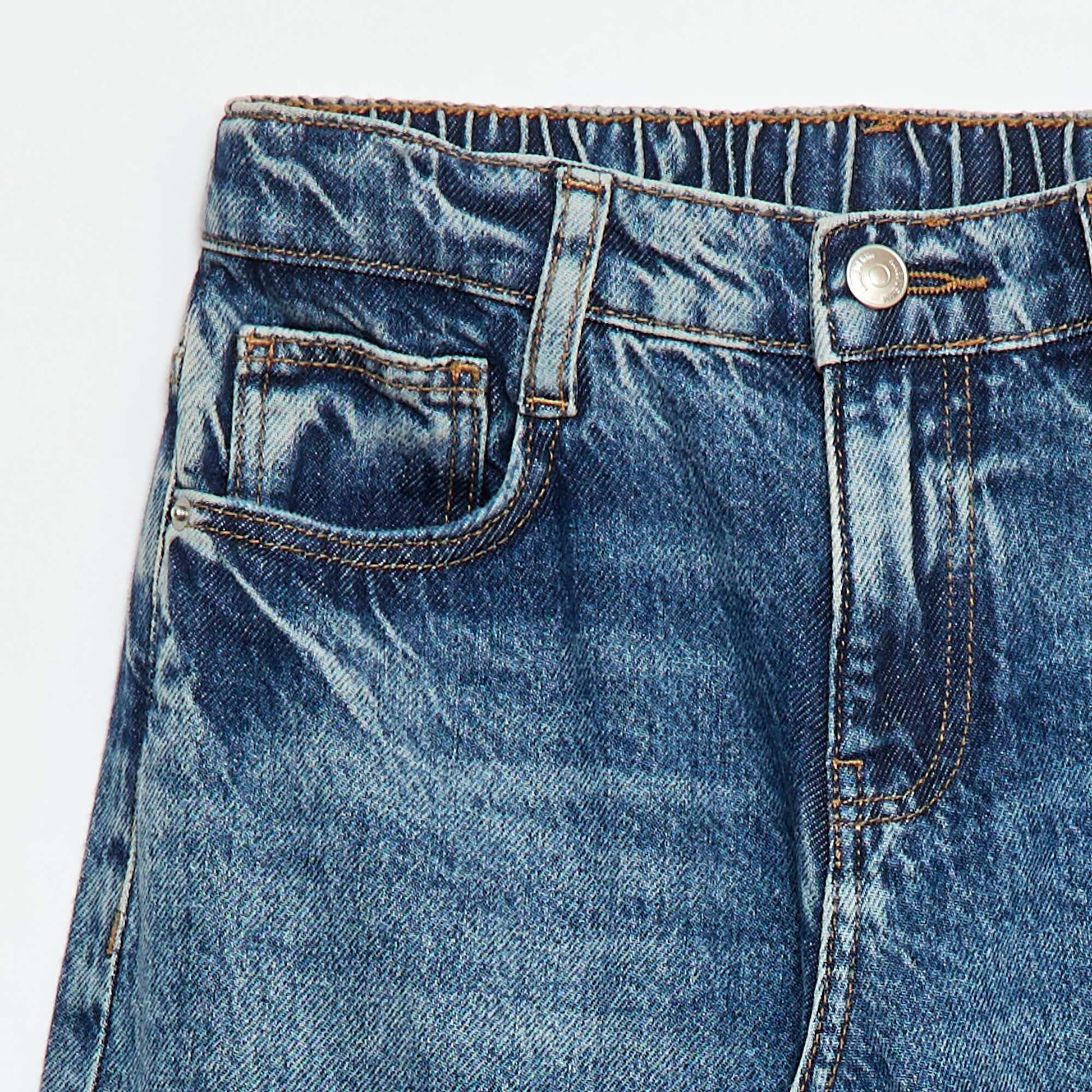 Solid Baggy 5-Pocket Jeans BLUE