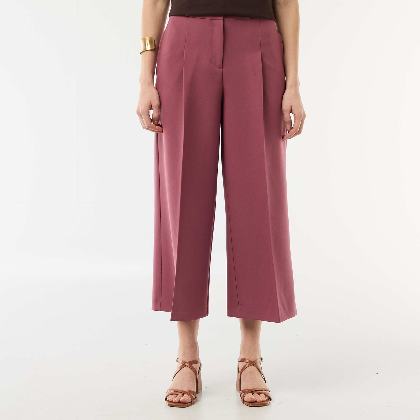 Wide-Leg Dress Pants RED