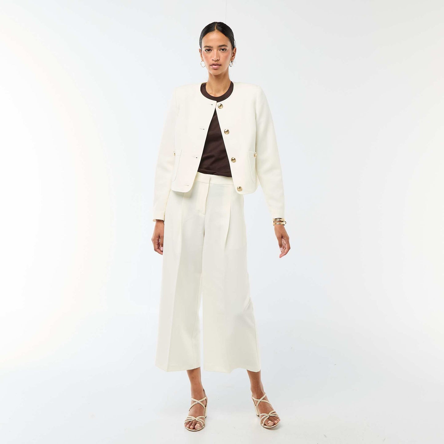 Wide-Leg Dress Pants WHITE