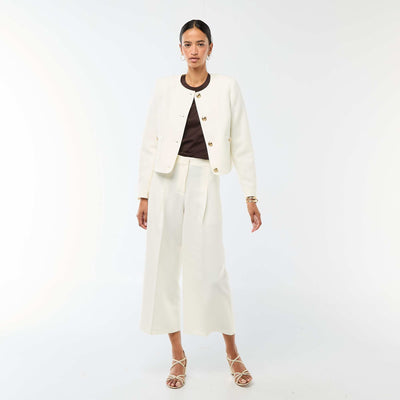 Wide-Leg Dress Pants WHITE
