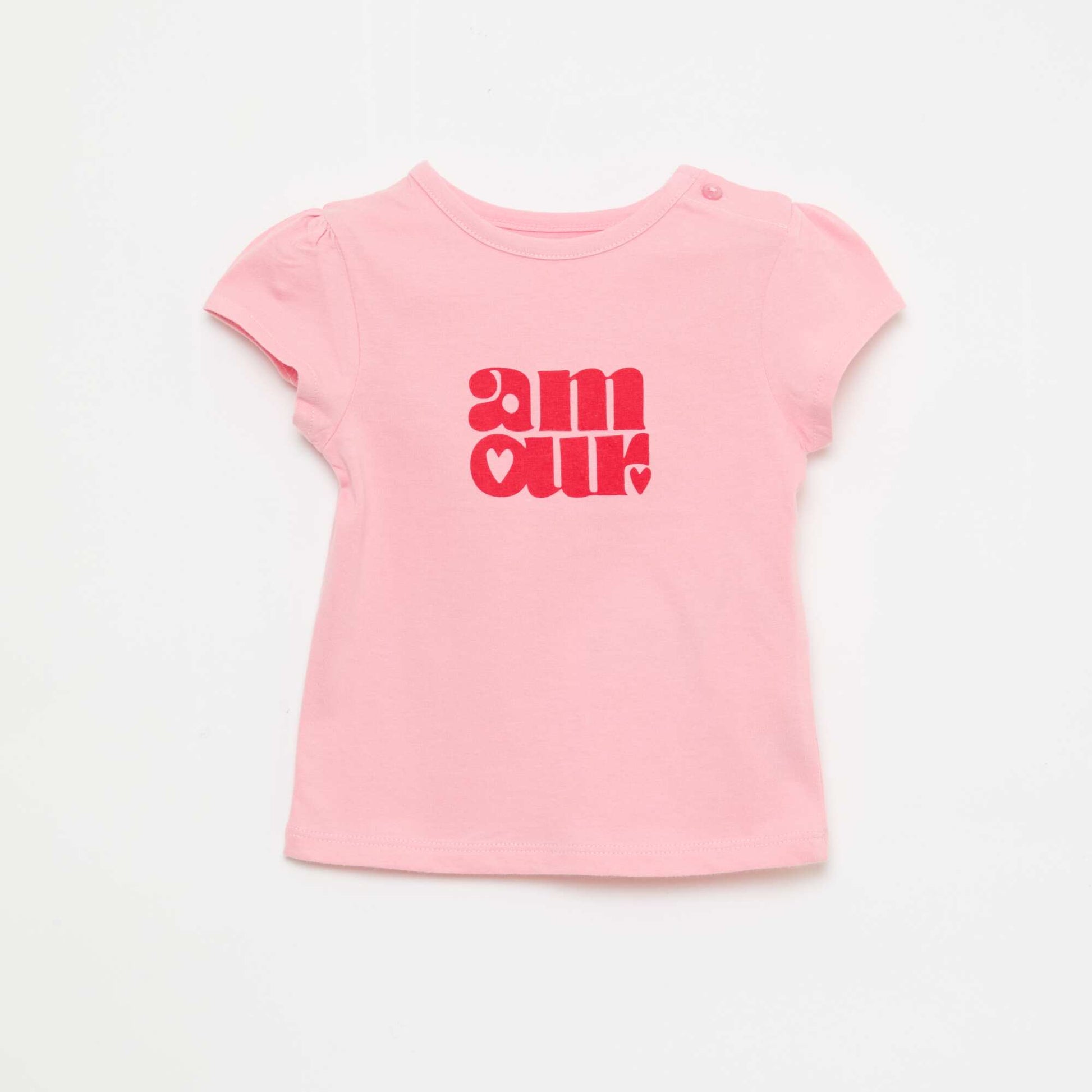 Short-sleeved jersey t-shirt PINK