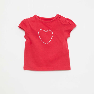 Short-sleeved jersey t-shirt RED