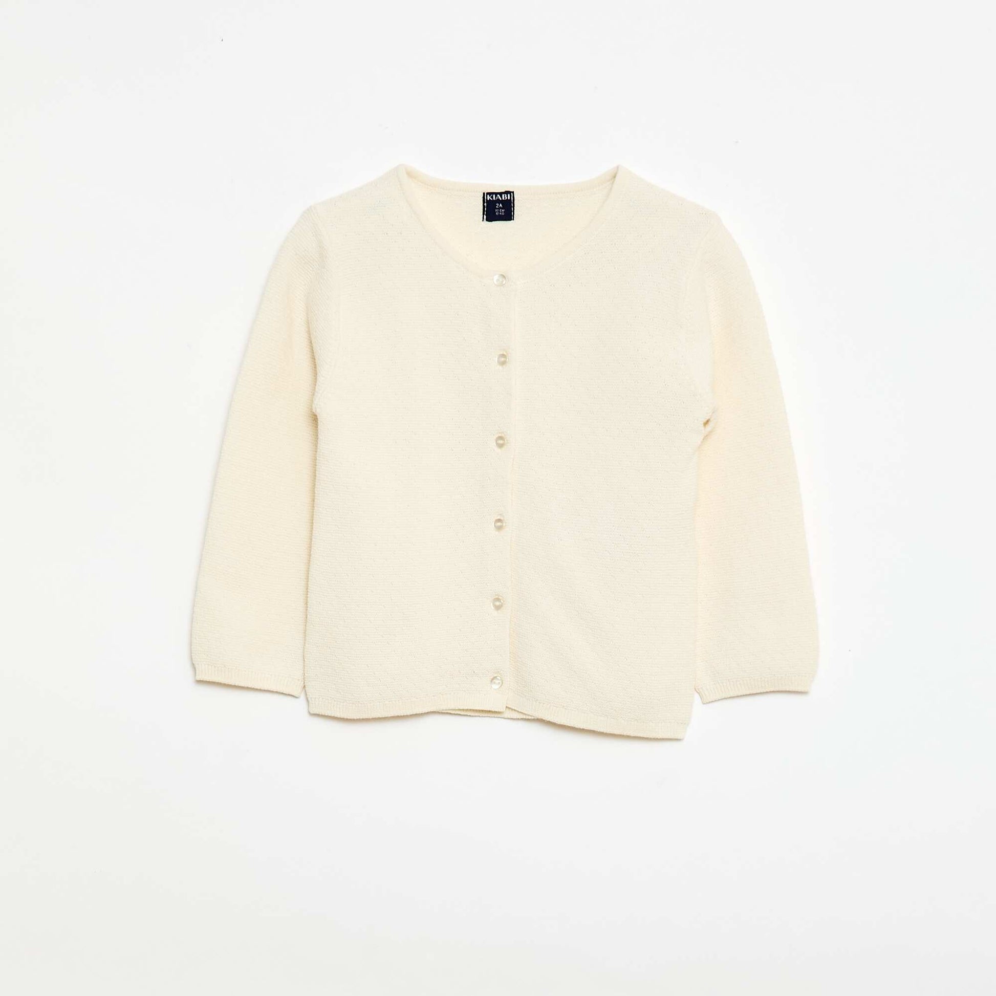 Openwork Knit Cardigan WHITE