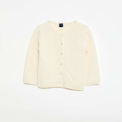Openwork Knit Cardigan WHITE