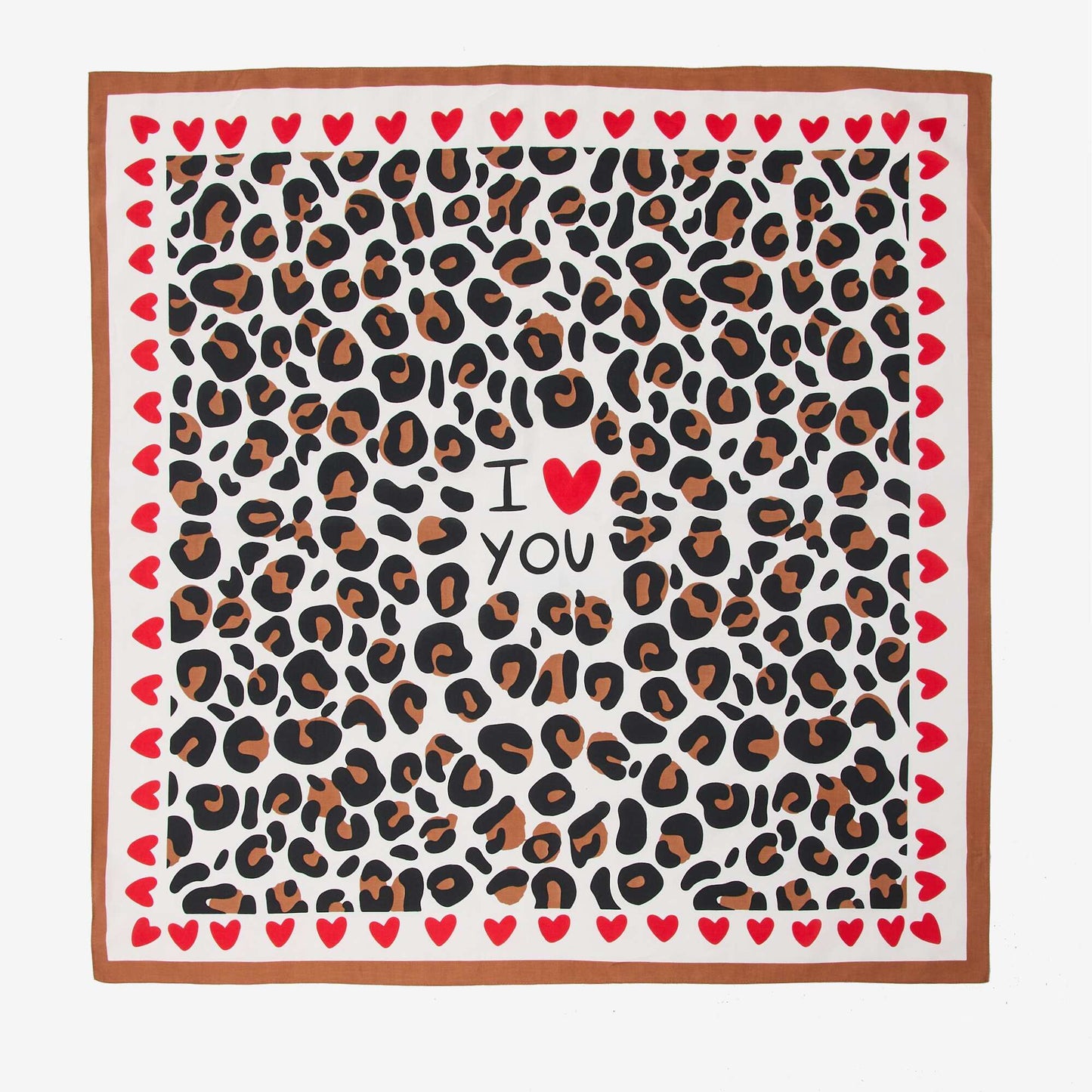 Fantasy Print Scarf (100x100 cm) - Valentine's Day WHITE