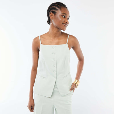 Sleeveless Strappy Vest BLUE