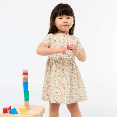 Mixed Linen Dress with Belt WHITE