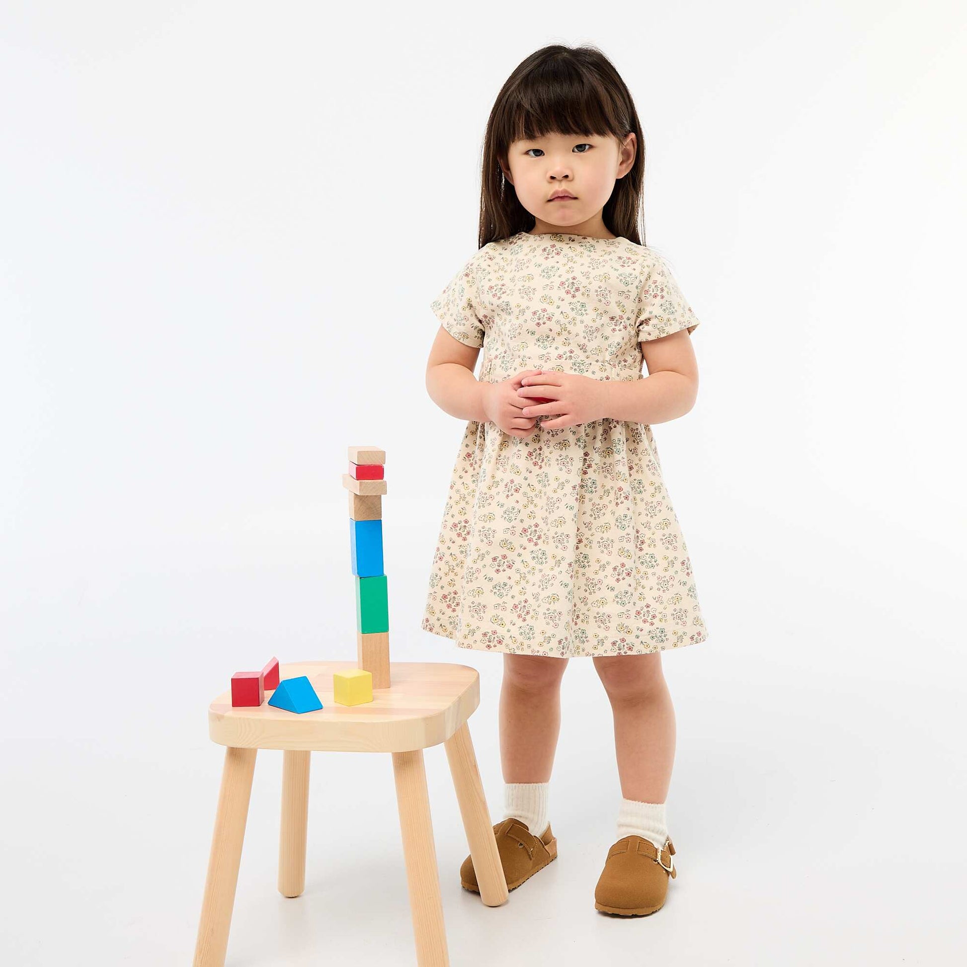 Mixed Linen Dress with Belt WHITE