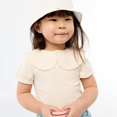 Baby Bodysuit with Peter Pan Collar WHITE