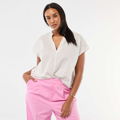 Light short-sleeved blouse WHITE