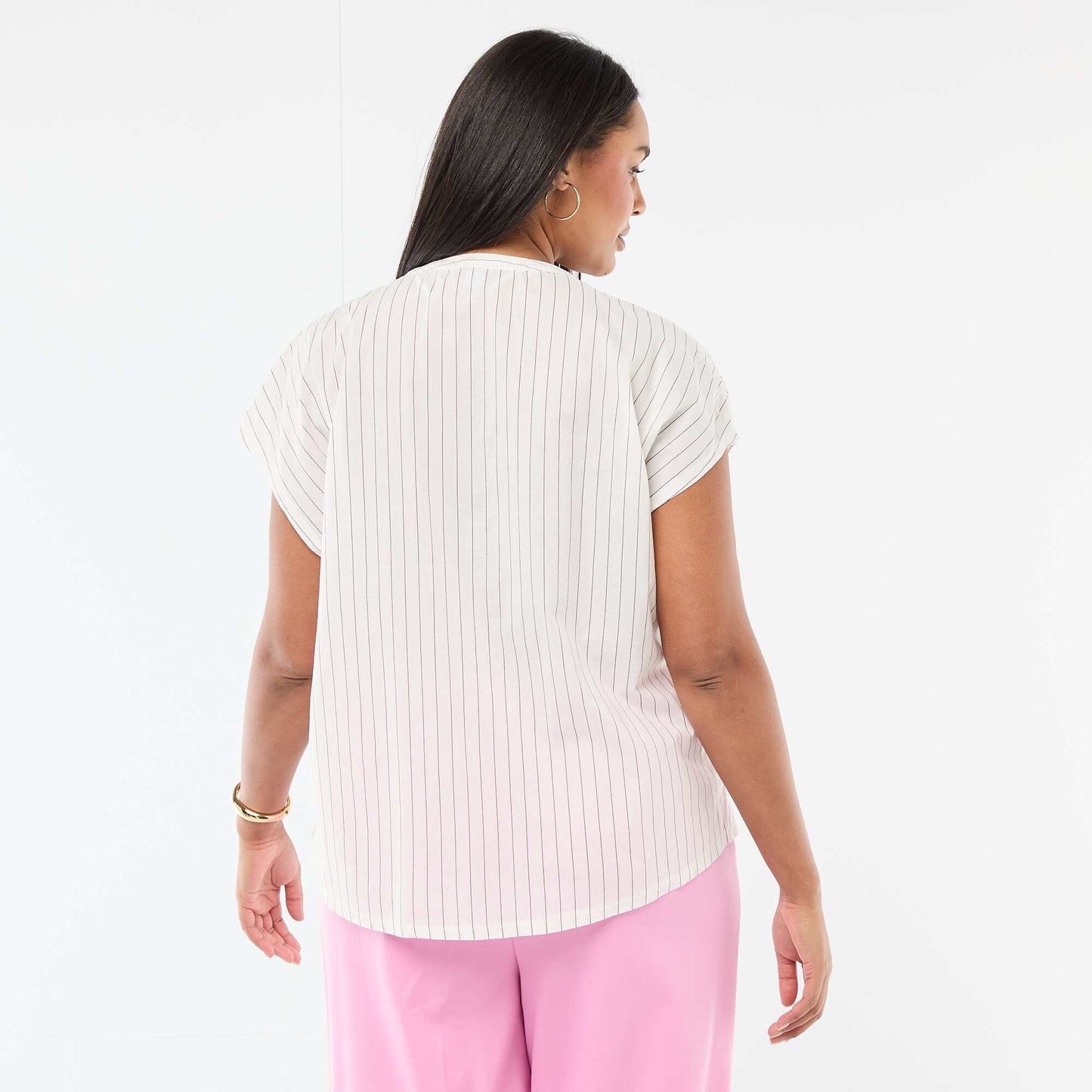 Light short-sleeved blouse WHITE