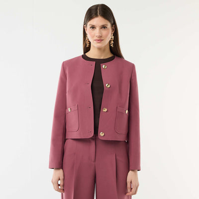 Short Solid Occasion Jacket RED