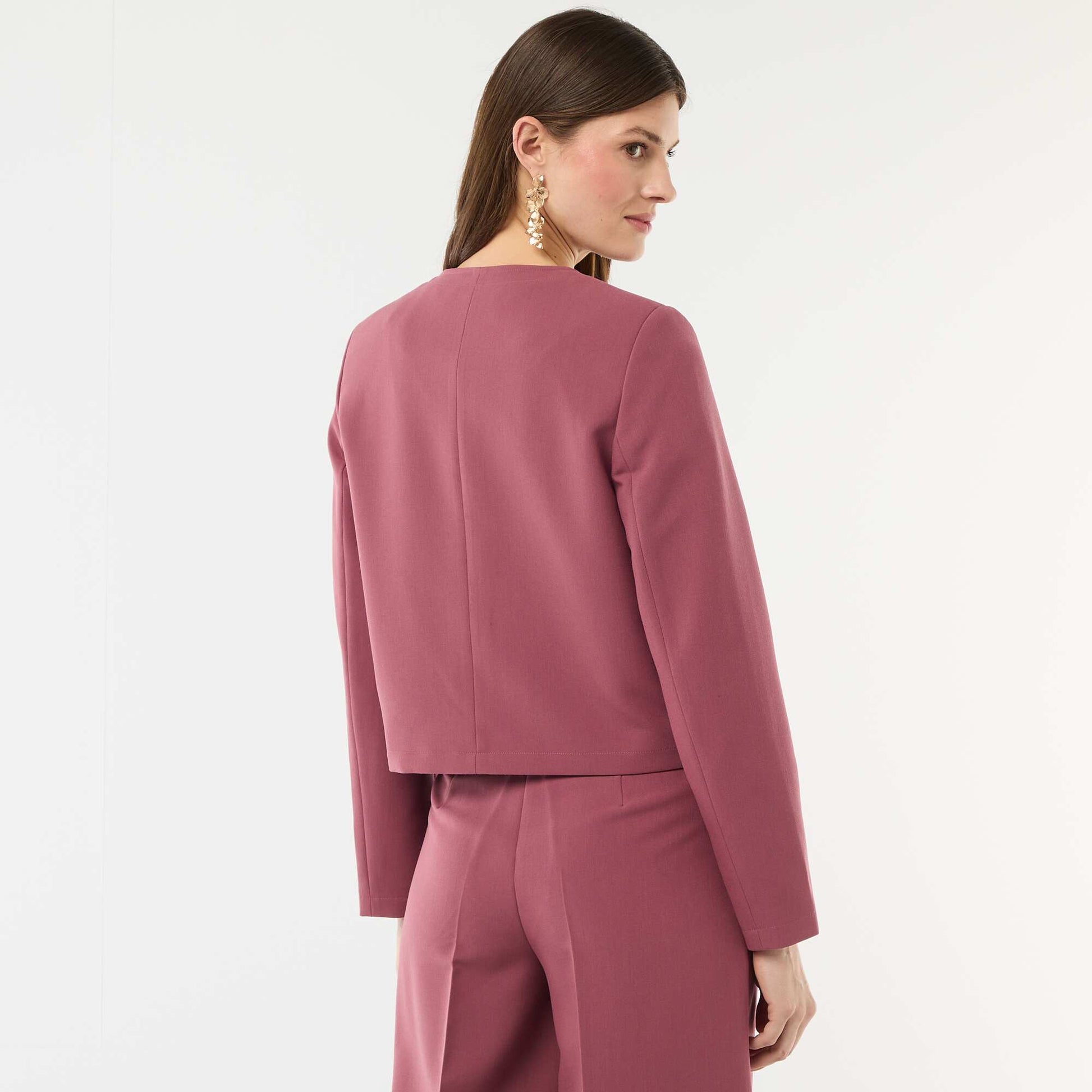 Short Solid Occasion Jacket RED