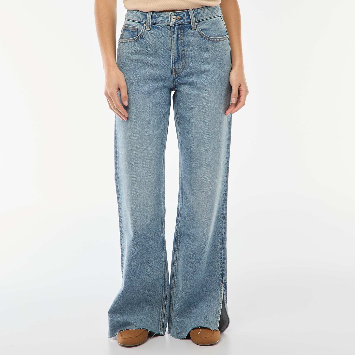 High-waisted flare/bootcut jeans BLUE
