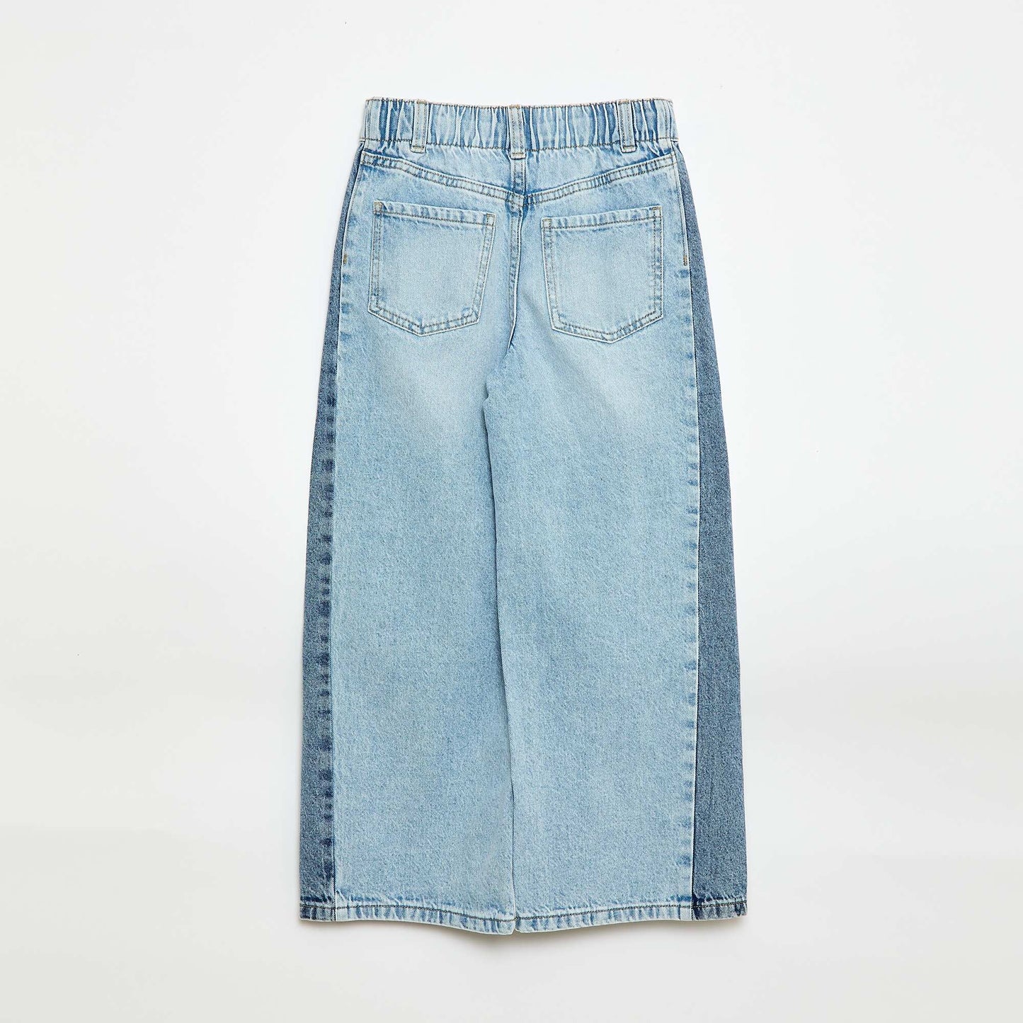 Wide Leg Two-Tone Trousers BLUE